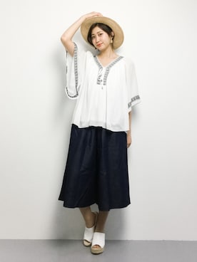 「ILIMA（イリマ）のアイテム（サンダル）」を使った、marinaさん（レディース・162cm）の夏コーディネート