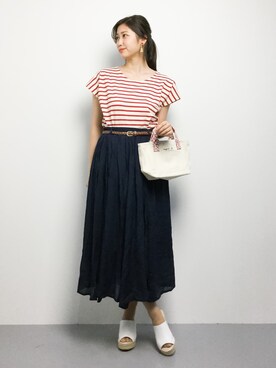 「ILIMA（イリマ）のアイテム（サンダル）」を使った、marinaさん（レディース・162cm）の夏コーディネート
