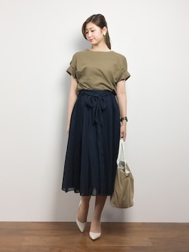「PLAIN CLOTHING（プレーンクロージング）のアイテム（パンプス）」を使った、marinaさん（レディース・162cm）の夏コーディネート