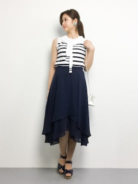 「Raisonne（レゾネ）のアイテム」を使った、marinaさん（レディース・162cm）の夏コーディネート