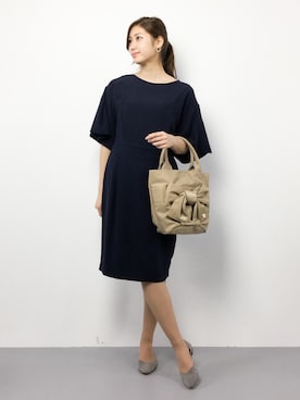 「NOMBRE IMPAIR（ノンブルアンペール）のアイテム（ドレス）」を使った、marinaさん（レディース・162cm）の秋コーディネート
