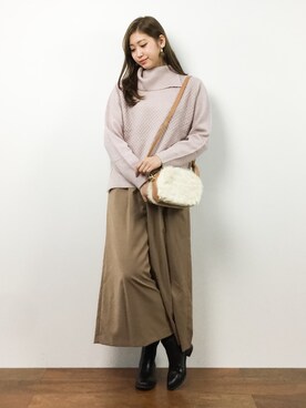 「CLEARIMPRESSION （クリアインプレッション）のアイテム（パンツ）」を使った、marinaさん（レディース・162cm）の秋コーディネート