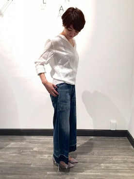 「スキッパーシャツ」｜ayuさん（レディース・164cm）の春コーディネート