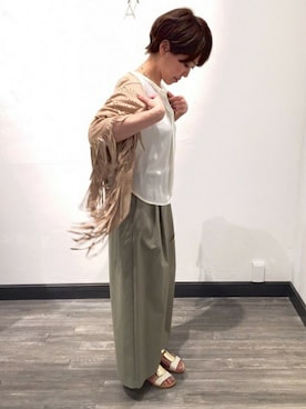 「アイテム（チョーカー）」を使った、ayuさん（レディース・164cm）の春コーディネート