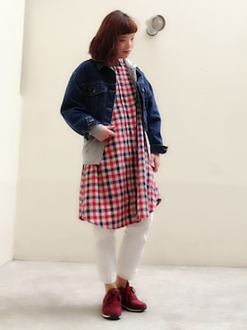 「総柄トップス」｜「アイテム（ワンピース/ドレス）」を使った、kechonさん（レディース・159cm）の春コーディネート