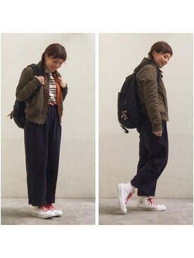 「ウエストイン」｜「アイテム（ブルゾン）」を使った、kechonさん（レディース・160cm）の春コーディネート