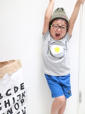 「WASK（ワスク）のアイテム（帽子）」を使った、kenkenさん（キッズ・110cm）の秋コーディネート
