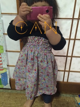 「Handmade（ハンドメイド）のアイテム（チュニック）」を使った、natsukan＊さん（キッズ・80cm）の春コーディネート