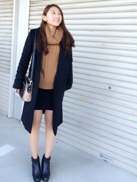 Mikako使用「INGNI（オフタートル裾レイヤーシャツ/ニット-2015AW-）」的時尚穿搭
