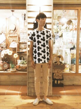 「repos（ルポ）のアイテム（パンツ）」を使った、抽筋的胃さん（メンズ・178cm）の夏コーディネート