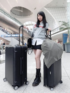 「DRKSHDW by RICK OWENS（ダークシャドウ バイ リックオウエンス）のアイテム（トートバッグ）」を使った、maggieeeさん（レディース・160cm）の夏コーディネート