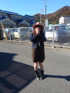 「URBAN RESEARCH（アーバンリサーチ）のLee×UR STORM RIDERボアジャン（デニムジャケット、ブルー系）」を使った、ｍａｉさん（レディース・158cm）の冬コーディネート