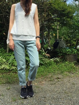 「Caffe（カフェ）のアイテム」を使った、yuiさん（レディース・160cm）の夏コーディネート