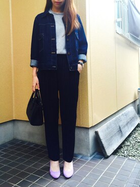 「EGOIST（エゴイスト）のアイテム（スラックス）」を使った、yuiさん（レディース・160cm）の秋コーディネート