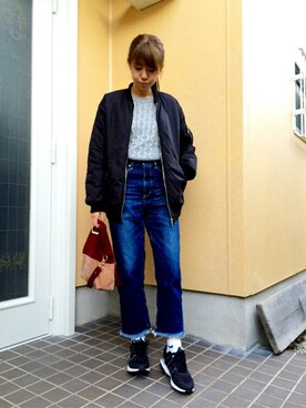 「CECIL McBEE（セシルマクビー）のアイテム（ブルゾン）」を使った、yuiさん（レディース・160cm）の秋コーディネート