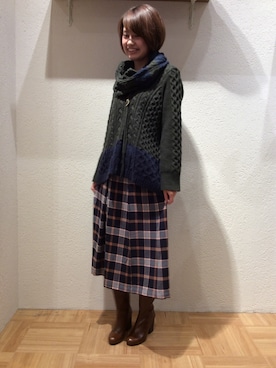 「AS KNOW AS」｜「アイテム（ブーツ）」を使った、アズノゥアズドゥバズ京阪モールさん（レディース・162cm）の秋コーディネート