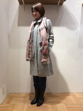 「AS KNOW AS」｜「アイテム（ジャケット/アウター）」を使った、アズノゥアズドゥバズ京阪モールさん（レディース・160cm）の秋コーディネート