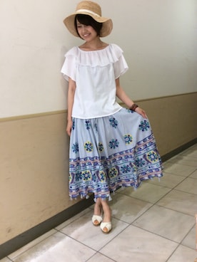 「AS KNOW AS」｜「アイテム（サンダル）」を使った、アズノゥアズドゥバズ京阪モールさん（レディース・163cm）の夏コーディネート
