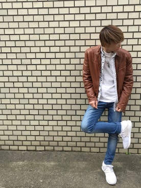 「KANGOL（カンゴール）のアイテム（ニットキャップ/ビーニー）」を使った、犬さん（メンズ・168cm）の秋コーディネート