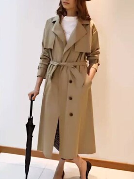 「UNTITLED（アンタイトル）のアイテム（トレンチコート）」を使った、あめみやみおさん（レディース・172cm）の冬コーディネート