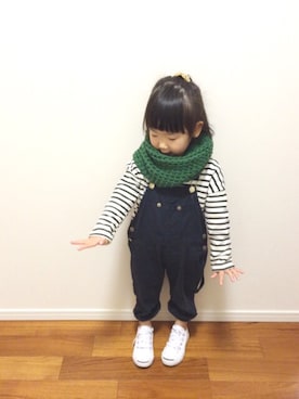 「ジャックパーセル」｜「アイテム（サロペット/オーバーオール）」を使った、meiponさん（キッズ・90cm）の冬コーディネート