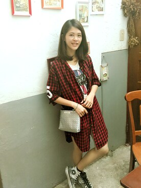 「アイテム（ピーコート）」を使った、JESSICACARIさん（レディース・163cm・10代）の秋コーディネート