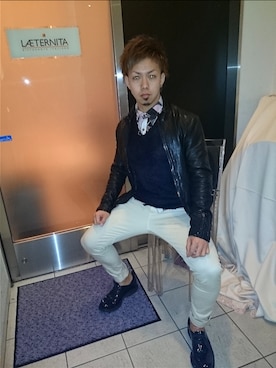 「AMPHIBIAN（アンフィビアン）のアイテム」を使った、JINさん（メンズ・170cm）の冬コーディネート