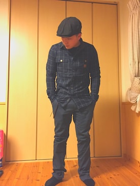 「BRIXTON（ブリクストン）のアイテム（パンツ）」を使った、WOLVESさん（メンズ・168cm）の冬コーディネート