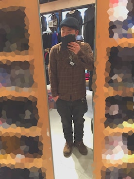 「BRIXTON（ブリクストン）のアイテム（ハンチング/ベレー帽）」を使った、WOLVESさん（メンズ・168cm）の冬コーディネート