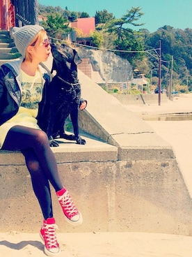 「赤い靴」｜LisaHalimさん（レディース・159cm）の春コーディネート