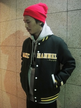 「Back Channel（バックチャンネル）のアイテム（スタジャン）」を使った、RAUGHoflifeSTAFFさん（メンズ・170cm）の冬コーディネート