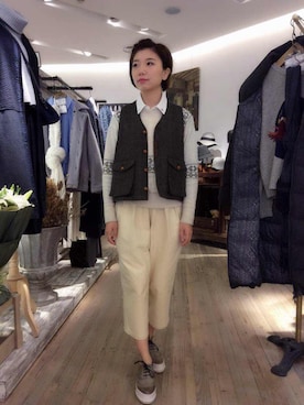 「initial（イニシャル）のアイテム（ニット/セーター）」を使った、情绪控的傻子さん（レディース・158cm）の秋コーディネート