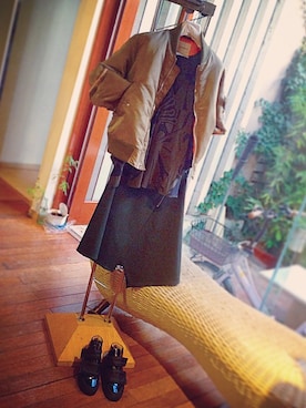 「PHENOMENON（フェノメノン）のアイテム（ブルゾン）」を使った、la.carinaさん（レディース・163cm）の秋コーディネート