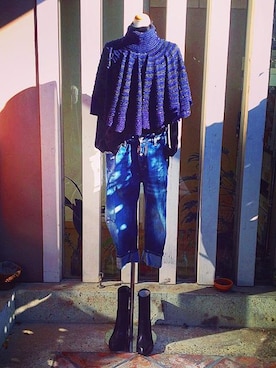 「DSQUARED2（ディースクエアード）のアイテム（ニット/セーター）」を使った、la.carinaさん（レディース・163cm）の冬コーディネート
