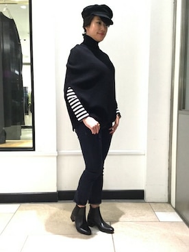 「マリンキャップ」｜SHIOさん（レディース・158cm）の冬コーディネート