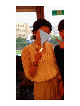 「アイテム（つなぎ/オールインワン、ベージュ系）」を使った、yuacomamさん（レディース・161cm）の秋コーディネート