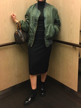 「Alpha Industries（アルファインダストリーズ）のアイテム（その他アウター）」を使った、RiwaKaneさん（レディース・160cm）の秋コーディネート