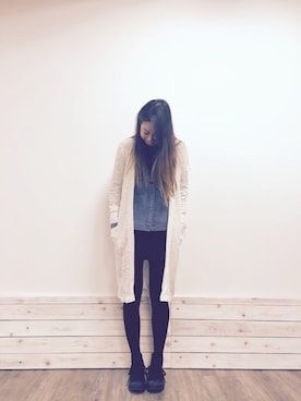 「ロングカーディガン」｜yayoiさん（レディース・157cm）の冬コーディネート