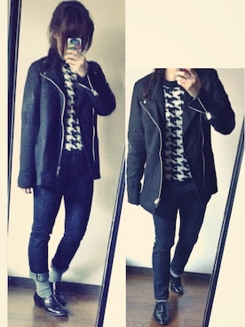「THE TEST（ザ テスト）のアイテム（ジャケット/アウター）」を使った、nasukaさん（レディース・158cm）の秋コーディネート