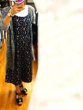 「Honeys（ハニーズ）のアイテム（つなぎ/オールインワン）」を使った、Mさん（レディース・158cm）の春コーディネート
