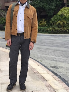 「Red Cloud MFG & Co（-）のアイテム（パンツ）」を使った、rainさん（メンズ・174cm）の冬コーディネート