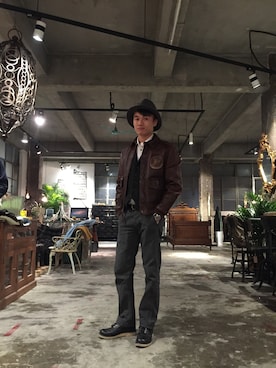 「Red Cloud MFG & Co（-）のアイテム（パンツ）」を使った、rainさん（メンズ・174cm）の春コーディネート
