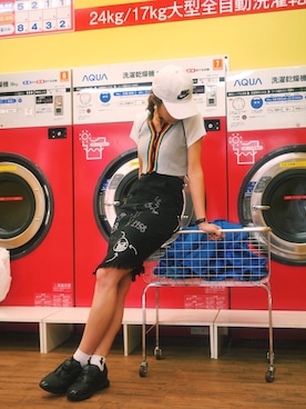 「UNIF」｜「アイテム（ニット/セーター）」を使った、Psyche Po POさん（レディース・169cm）の春コーディネート