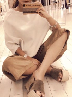 「ガウチョパンツ」｜Yurieさん（レディース・160cm）の秋コーディネート