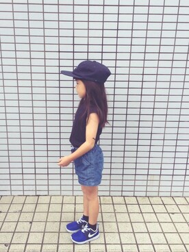 「RAGEBLUE（レイジブルー）のアイテム（帽子）」を使った、yumm.さん（キッズ・110cm）の秋コーディネート