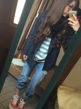 「allstar」｜「アイテム（デニムジャケット）」を使った、maachan32さん（レディース・150cm）の春コーディネート