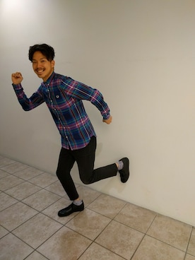 「FRED PERRY」｜YUKI HAMAGUCHIさん（メンズ・174cm）の秋コーディネート