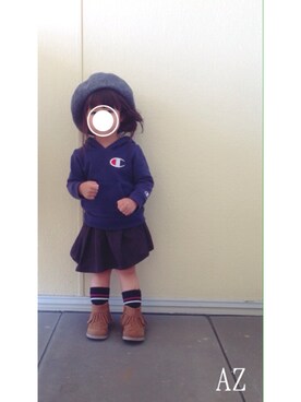 「ベレー帽推奨委員会」｜あず◎さん（キッズ・90cm）の秋コーディネート