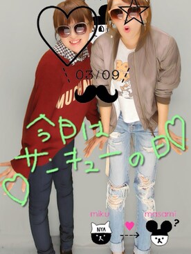 「Ungrid（アングリッド）のアイテム（サスペンダー）」を使った、ＰＯＮ☺︎さん（レディース・156cm）の秋コーディネート