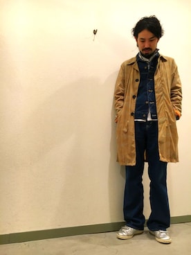 「CIAOPANIC TYPY」｜「アイテム（ステンカラーコート）」を使った、ciaokawaさん（メンズ・173cm）の春コーディネート